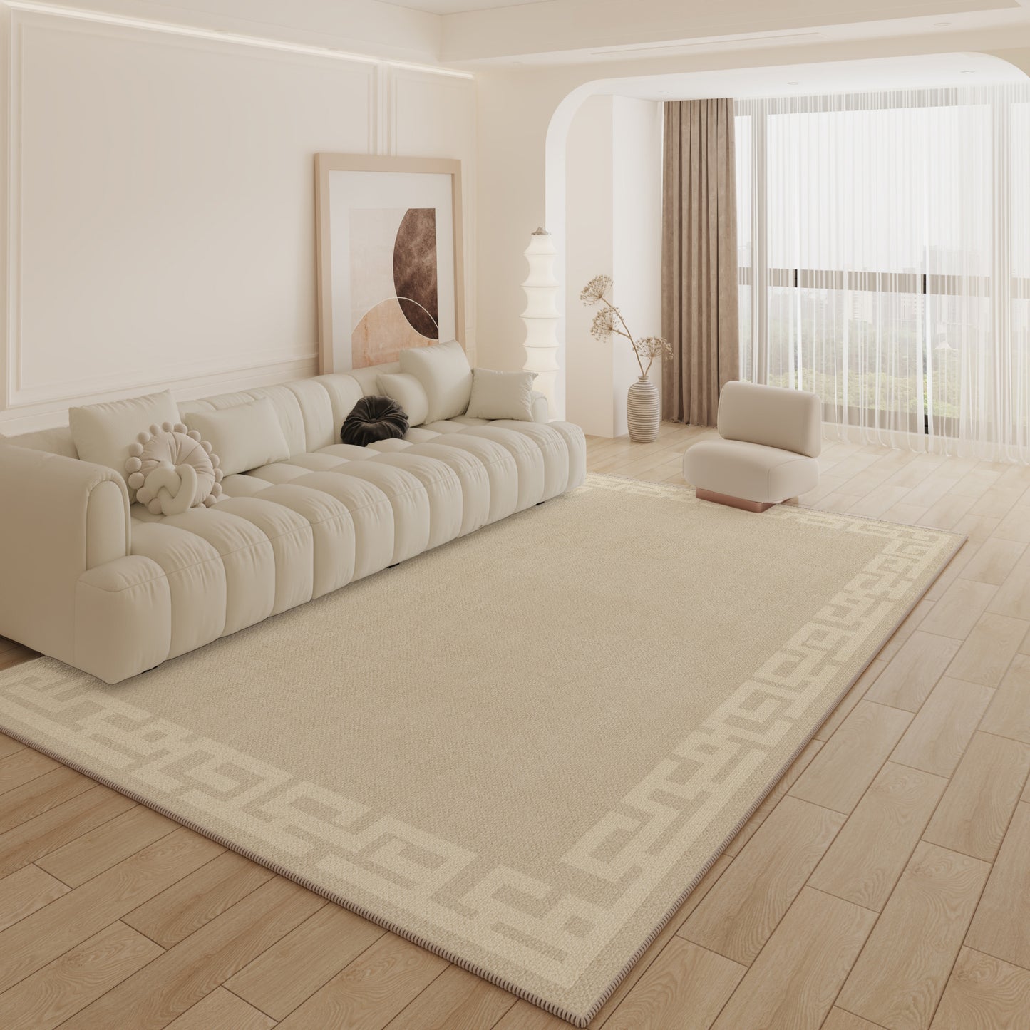 Luxe Cream Rug – Anti-Slip, Modern Minimalist