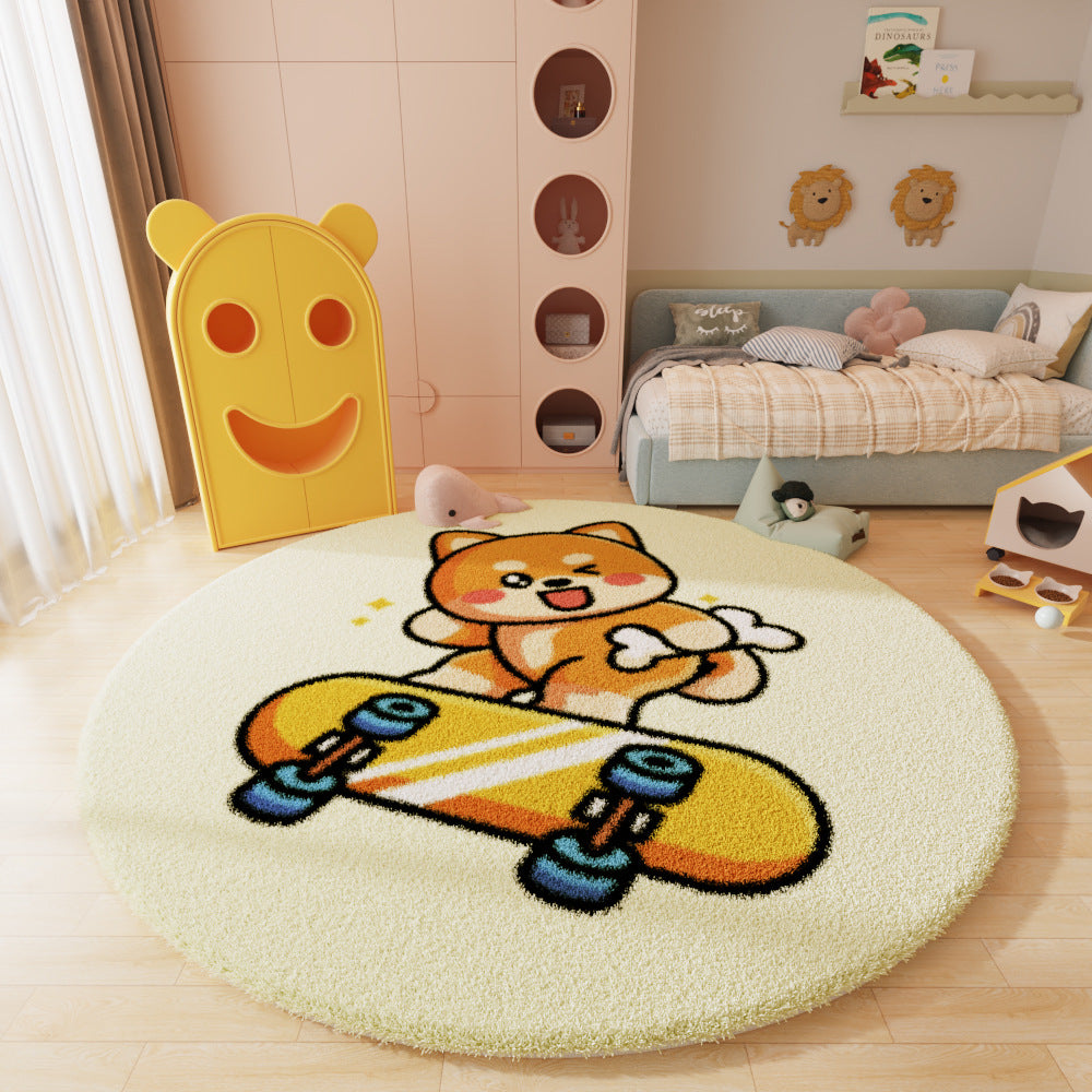 Cartoon Round Area Rug – Living Room, Study, Kids, Nordic Minimalist, Bedside Carpet