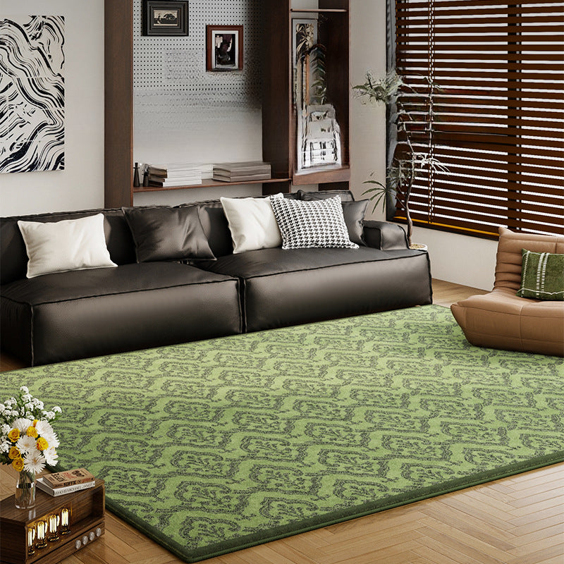2025 New Green Faux Cashmere Rug – Easy-Care, Stain-Resistant