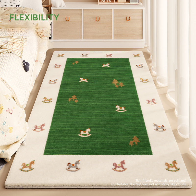 Soft Cartoon Faux Cashmere Rug – Cozy & Durable Kids' Bedroom Mat