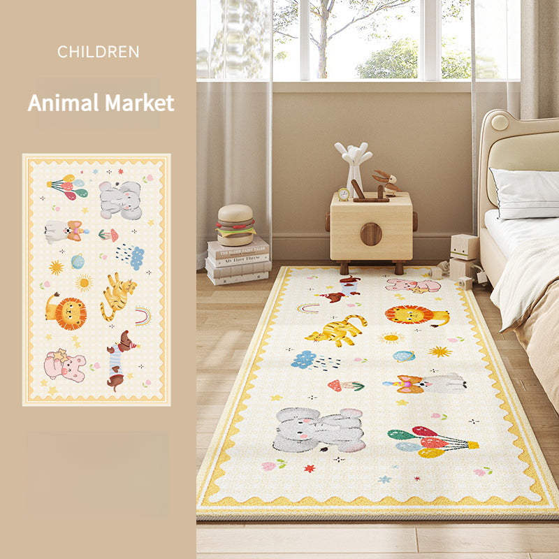 Cartoon Bedside Rug – Soft & Thick Kids' Room Carpet