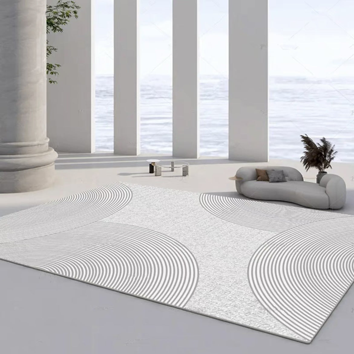 Luxury Line Geometric Rug – Wabi-Sabi Style for Living Room & Bedroom