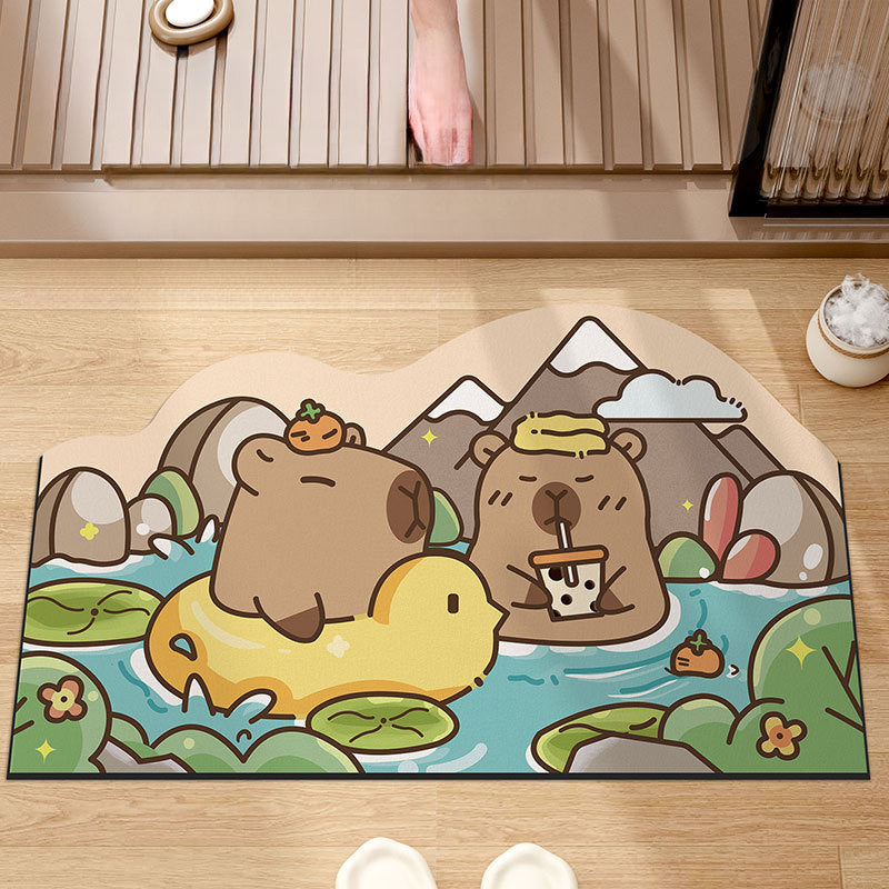 Cute Cartoon Bath Mat – Absorbent & Non-Slip Silica Rug