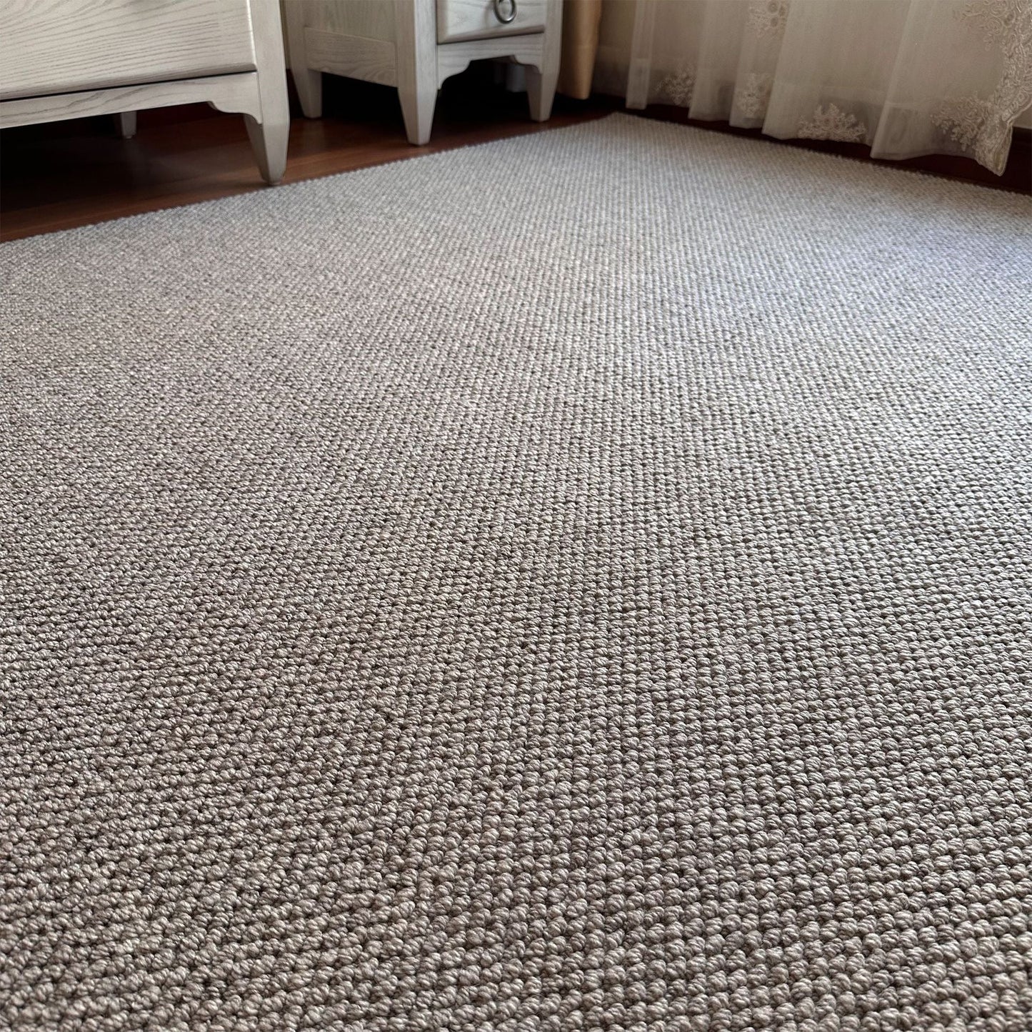 New Zealand Wool Carpet – Pure Color Luxury Minimalist Cream White Bedroom Rug