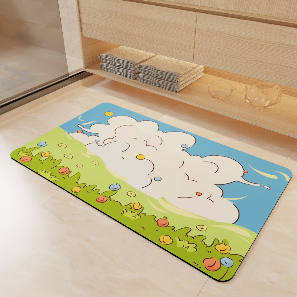 New Absorbent Quick-Dry Bathroom Rug – Non-Slip, Oil-Resistant Door Mat & Pet Pad