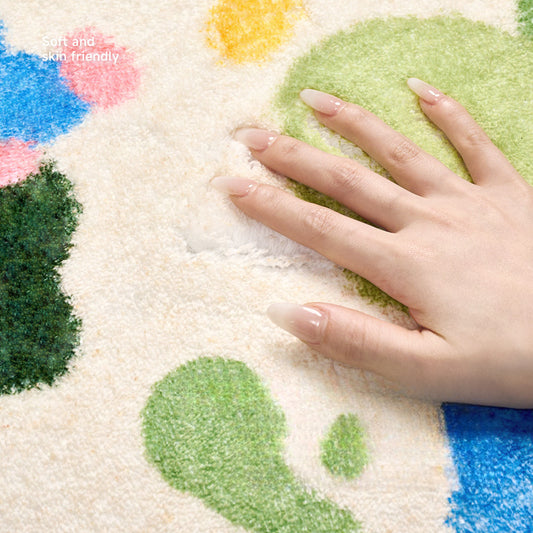 Moss-Inspired Rug – Unique Shape, Plush, Stain-Resistant