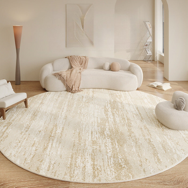 Round Faux Cashmere Rug – Soft, Non-Slip Carpet for Living Room, Office & Bedroom