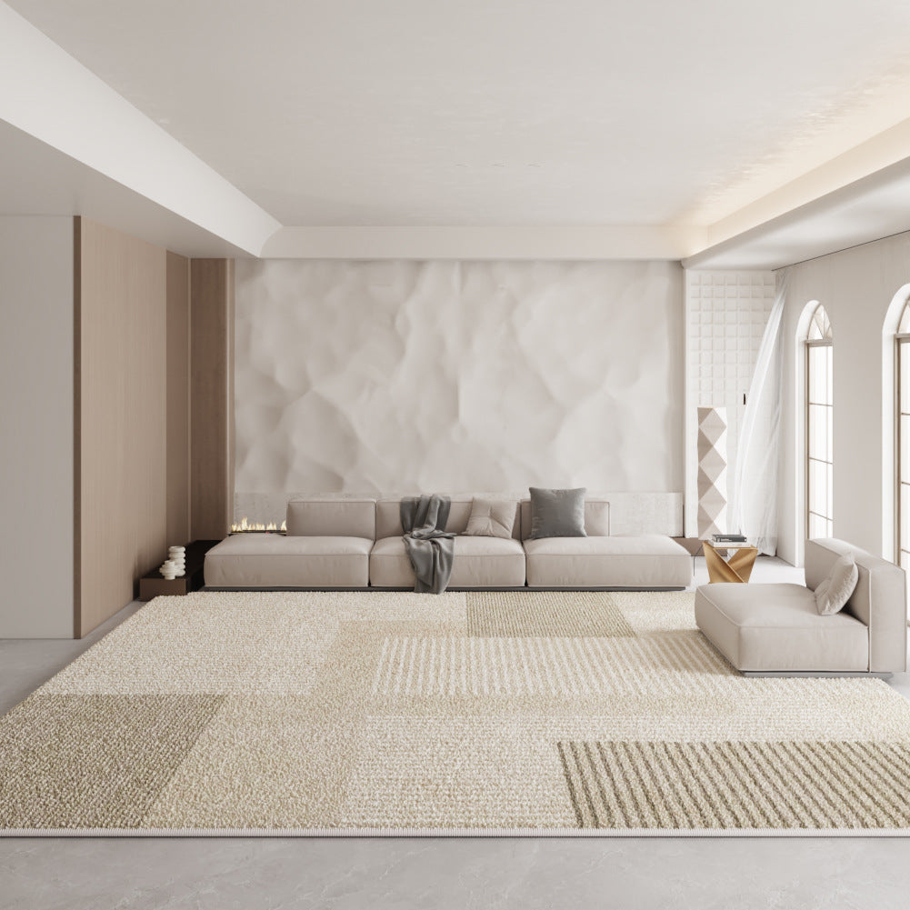 Cream-Colored Rug – Retro French Style, Luxury Living Room & Bedroom Mat