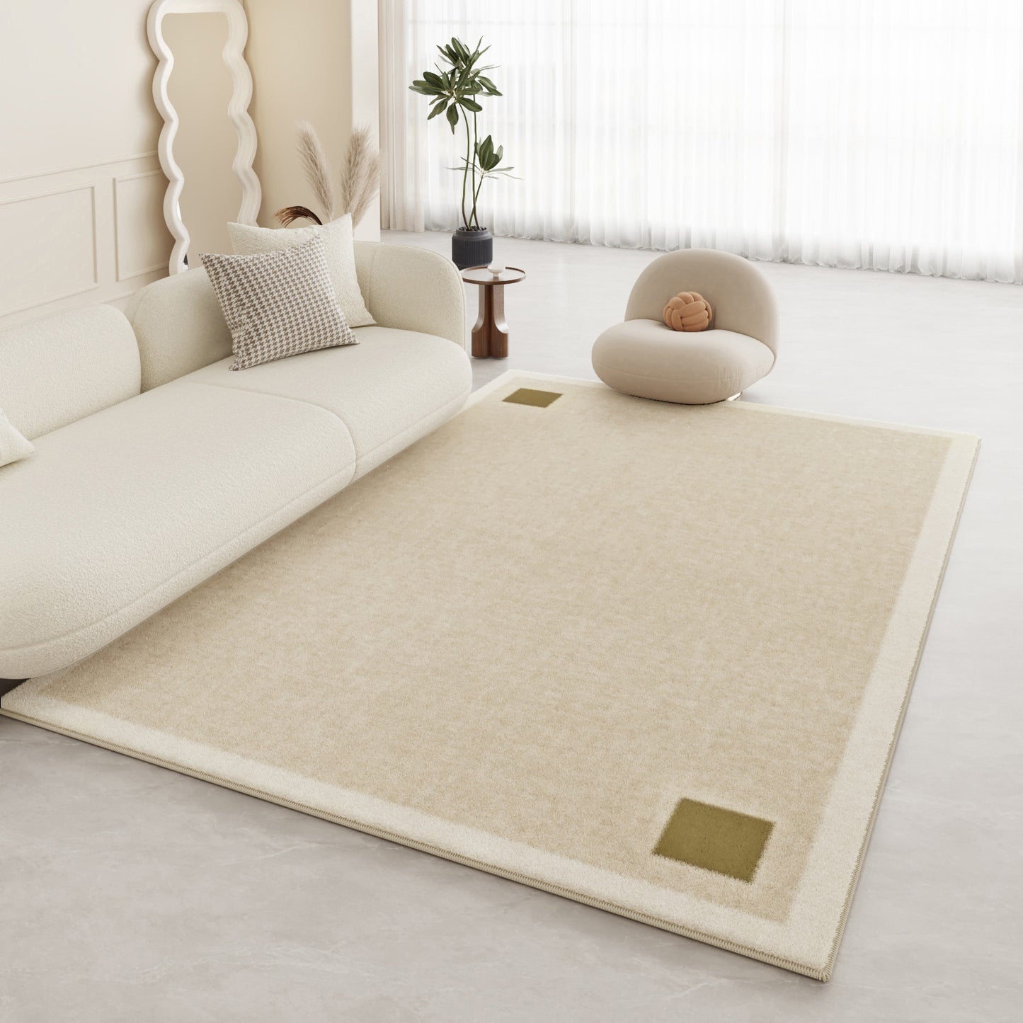 Modern Minimalist Long-Pile Rug – Soft Cream-Style Carpet