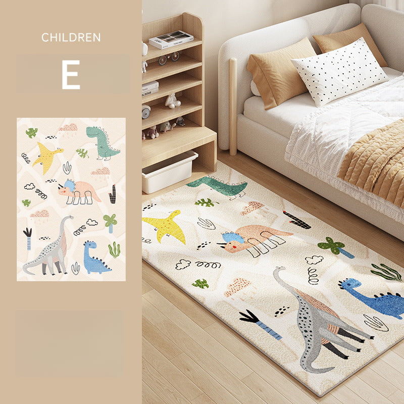 Cute Cartoon Plush Rug – Soft, Stain-Resistant, Non-Slip Bedside Carpet