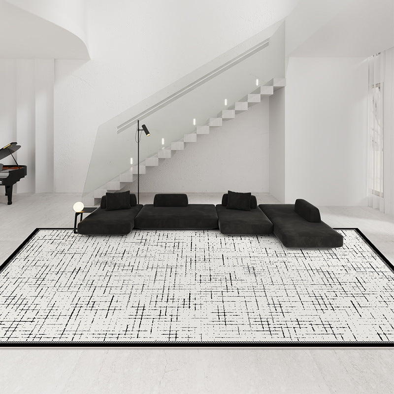 2025 Chanel-Style Rug – Waterproof, Plush, Black & White