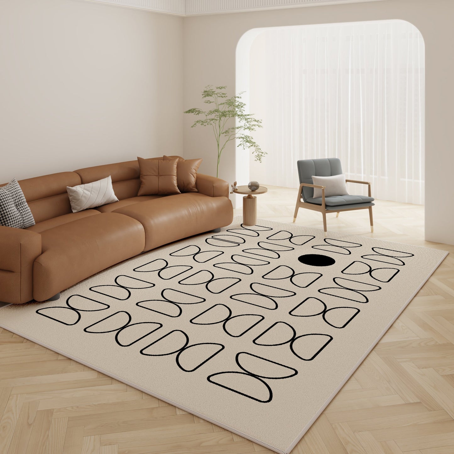 Modern Cream-Style Carpet – Soft Minimalist Living Room Rug