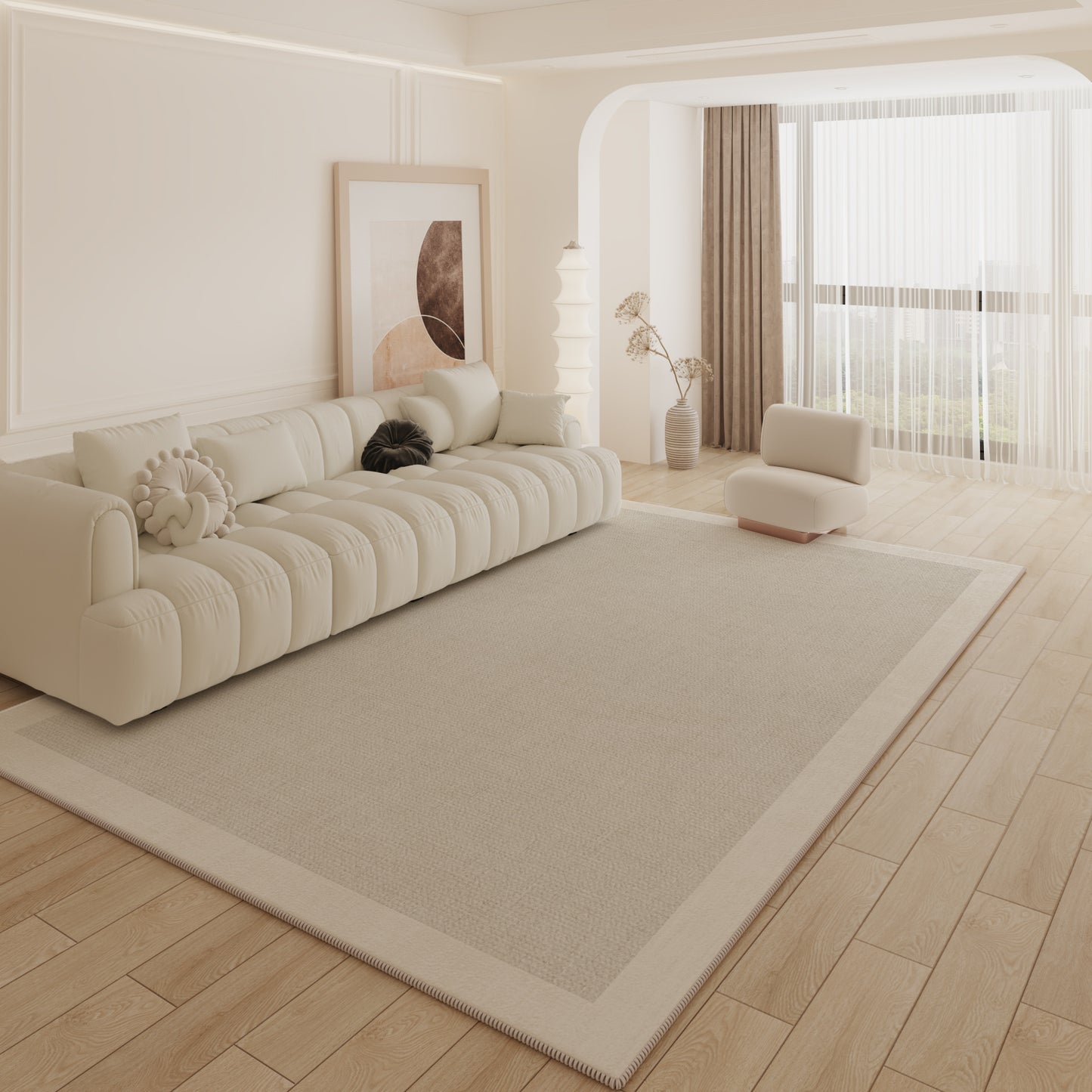Luxe Cream Rug – Anti-Slip, Modern Minimalist