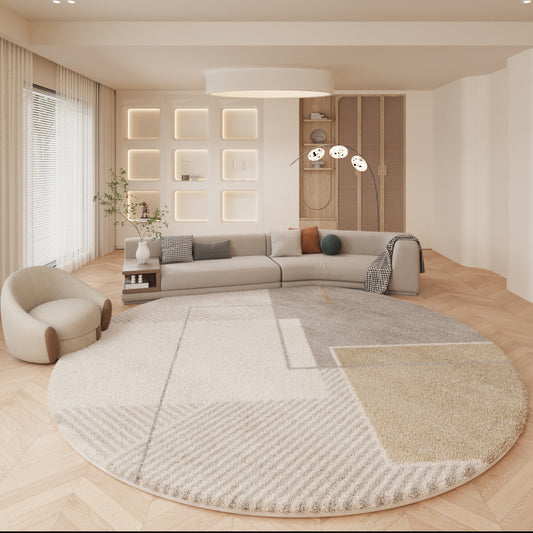 Modern Round Rug – Minimalist Nordic Design for Living Rooms