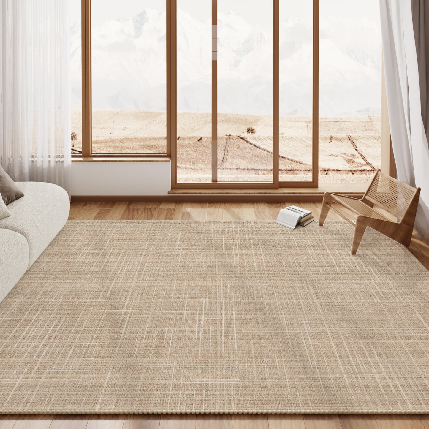 Wabi-Sabi Linen Rug – Stain-Resistant, Minimalist Rug