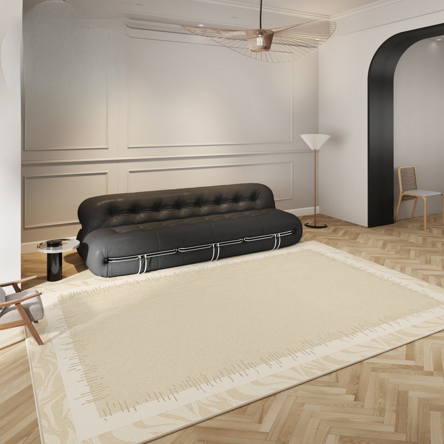 High-End Minimalist French Style Rug – Luxury Waterproof Carpet for Living Room & Bedroom