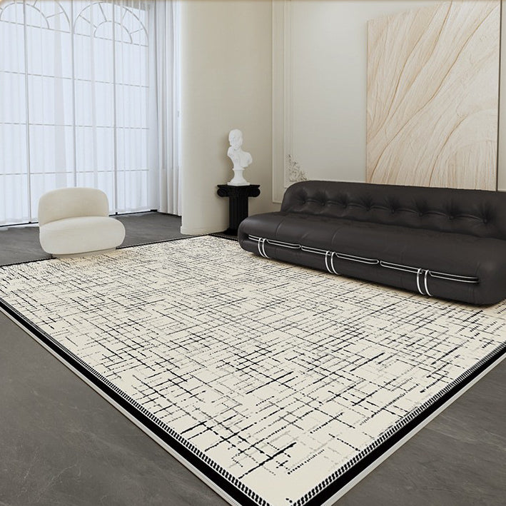 2025 Chanel-Style Rug – Waterproof, Plush, Black & White