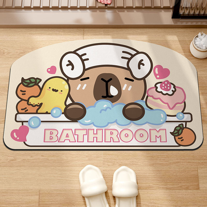 Cute Cartoon Bath Mat – Absorbent & Non-Slip Silica Rug