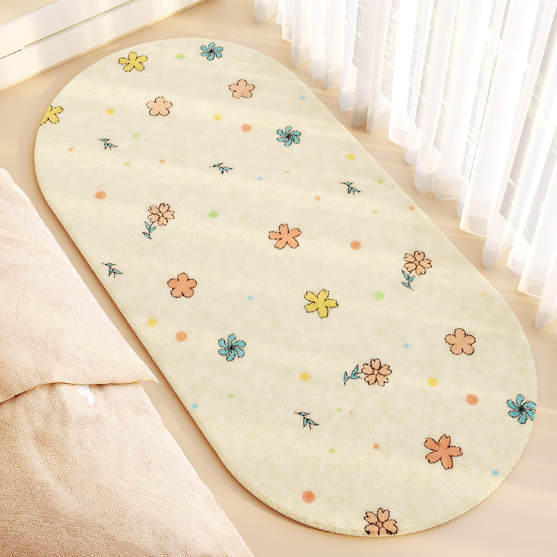 Cartoon Plush Bedside Rug – Soft & Non-Slip Kids’ Room Carpet
