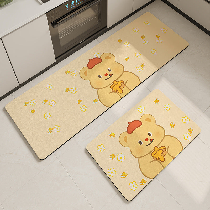 Cartoon Diatomite Kitchen Mat – Anti-Slip, Absorbent