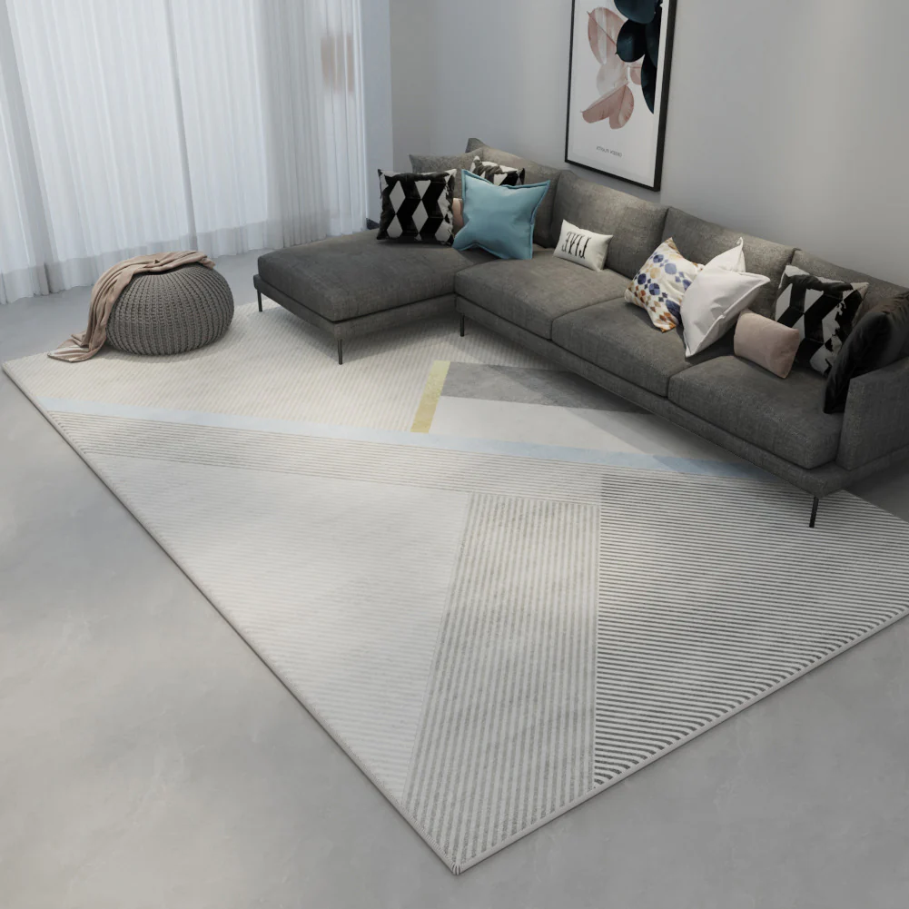 Nordic Luxury Gray Rug – Anti-Slip & Customizable Carpet