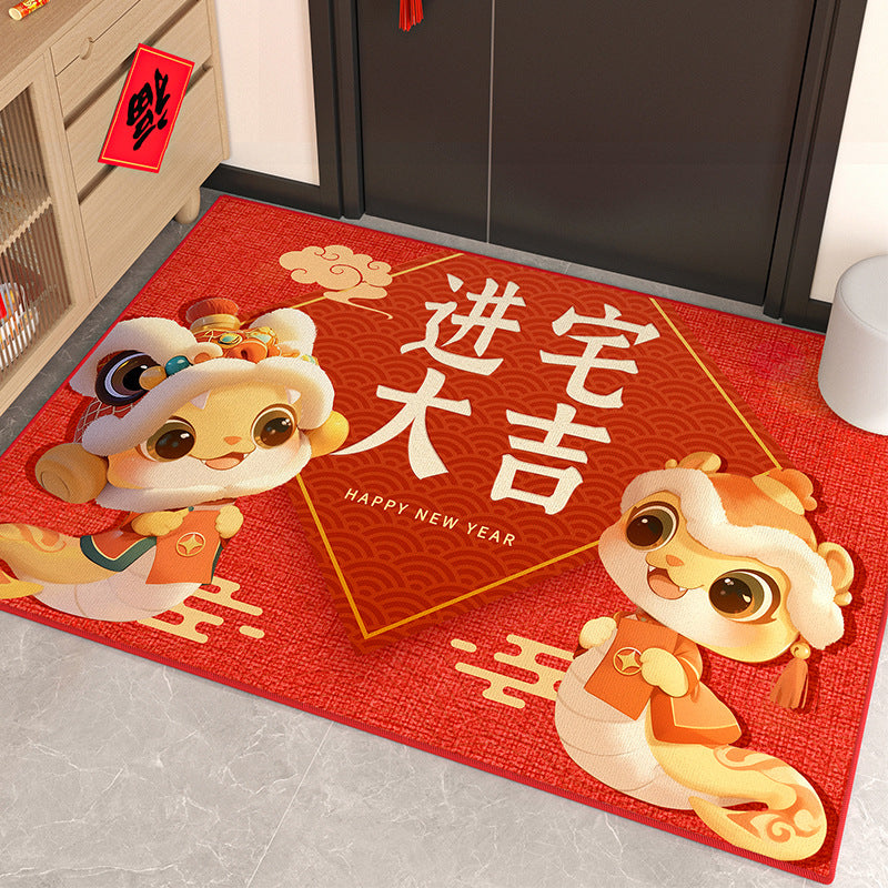 The Snake Red Entryway Doormat – Festive Durable Welcome Mat