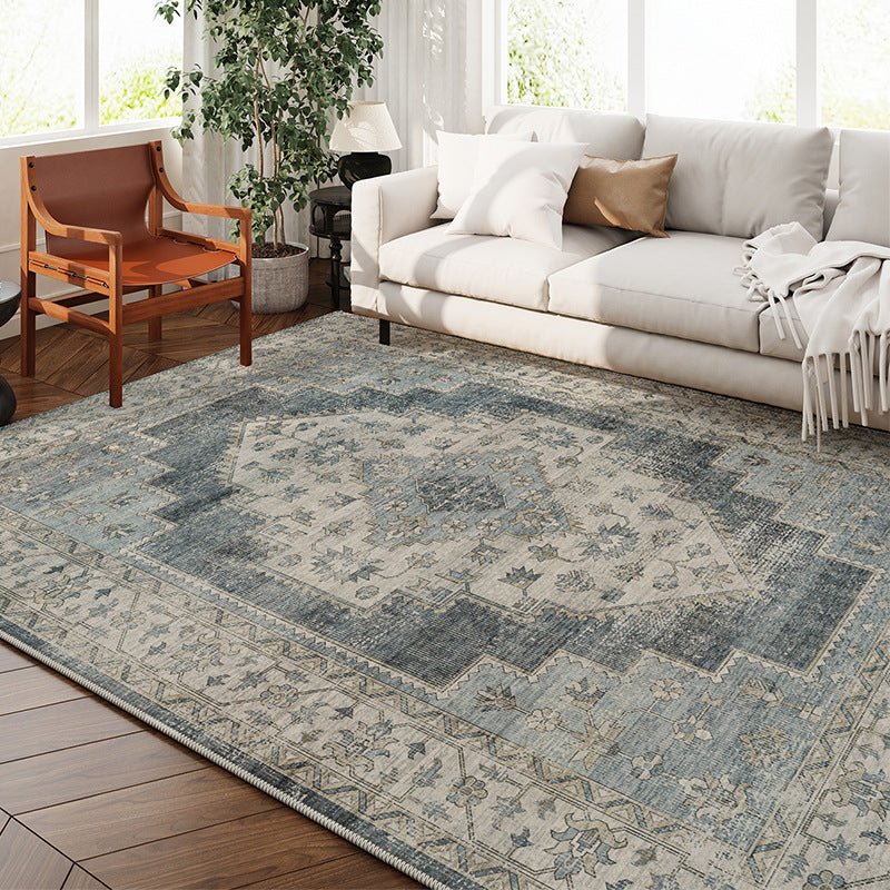 Washable Retro Rug – Faux Cashmere, Vintage Style