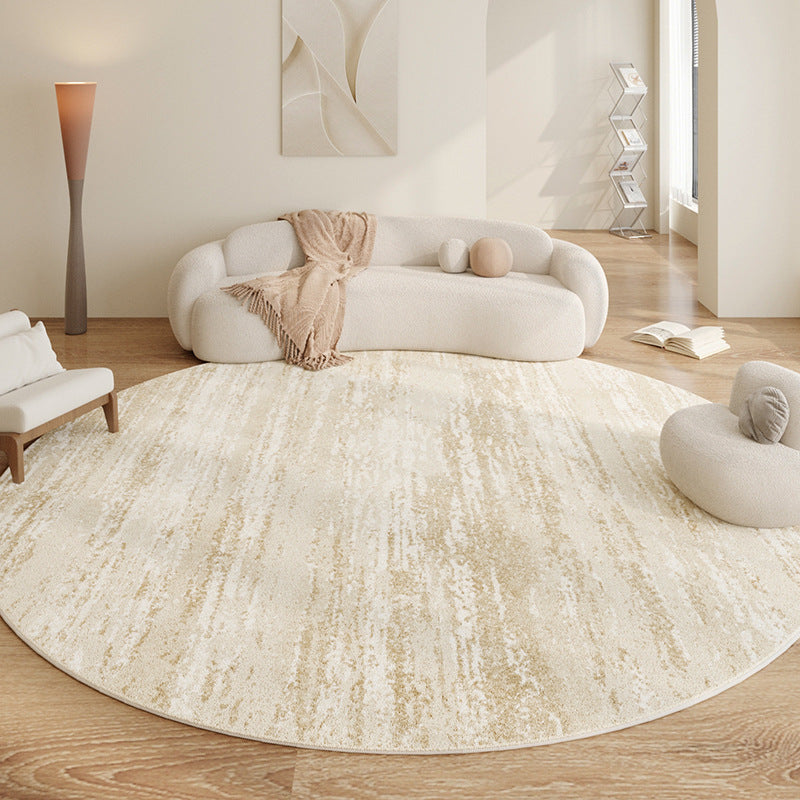 Round Faux Cashmere Rug – Soft, Non-Slip Carpet for Living Room, Office & Bedroom
