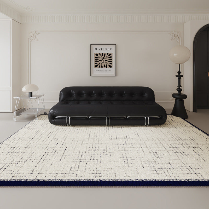 French-Inspired Luxury Rug – Black & White Minimalist Carpet