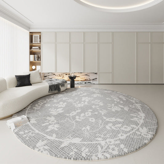 Round Lambswool Rug – Minimalist Carpet for Living Room, Study & Bedroom