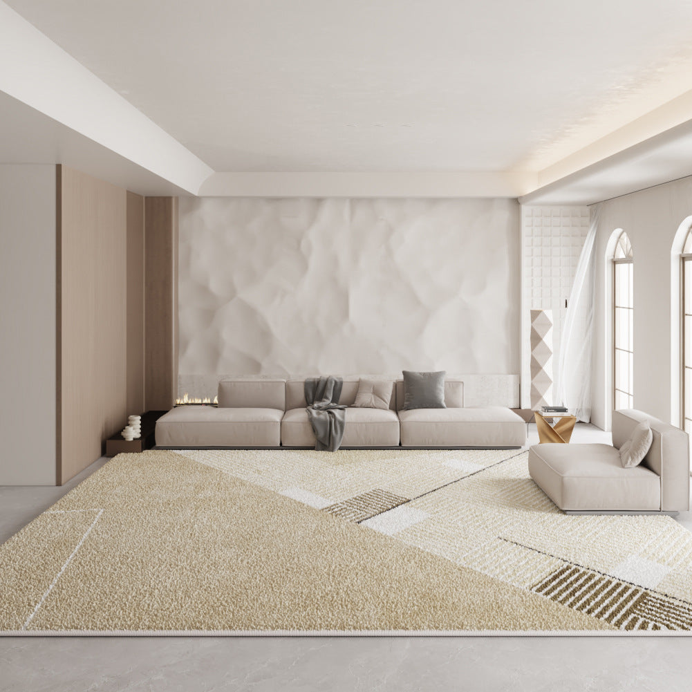 Cream-Colored Rug – Retro French Style, Luxury Living Room & Bedroom Mat