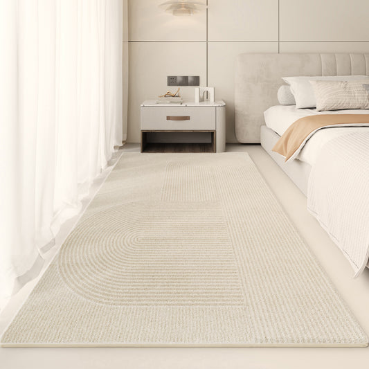 Minimalist Bedside Rug – Thickened Cream-Style Full-Coverage Carpet