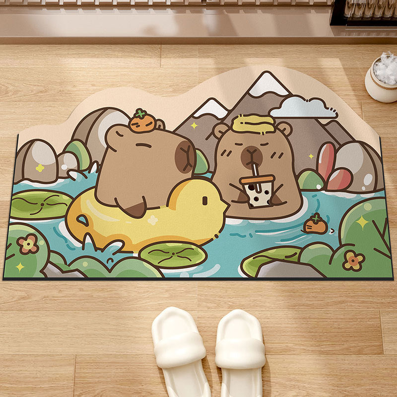 Cute Cartoon Bath Mat – Absorbent & Non-Slip Silica Rug