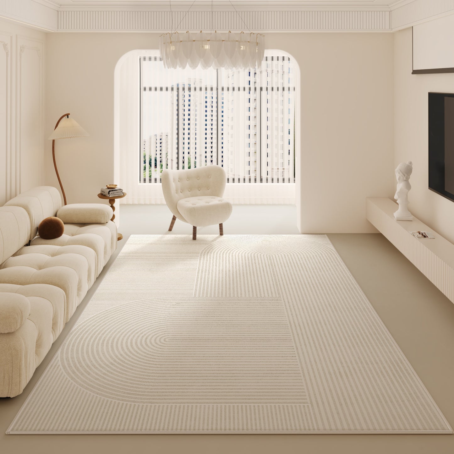 2025 Cream Loop Pile Rug – Stain-Resistant, Full Coverage