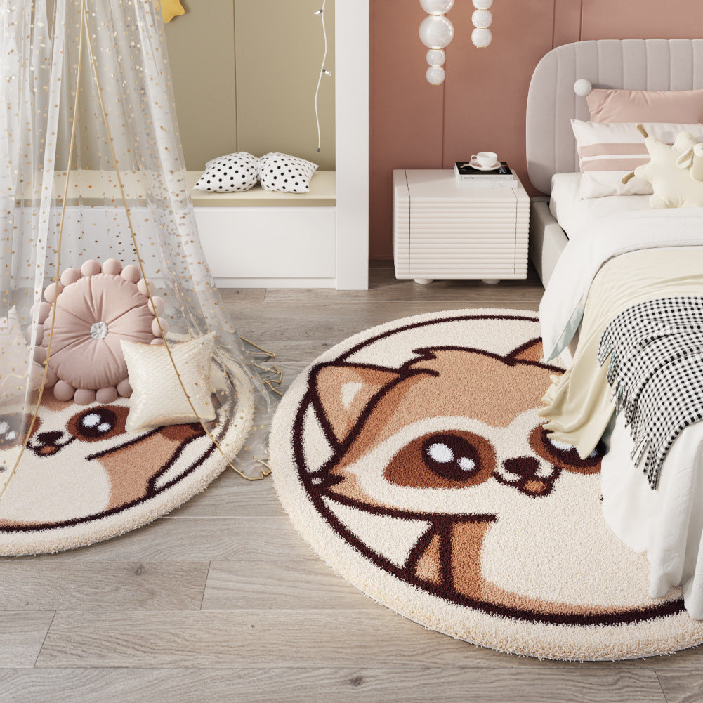 Cartoon Round Area Rug – Living Room, Study, Kids, Nordic Minimalist, Bedside Carpet
