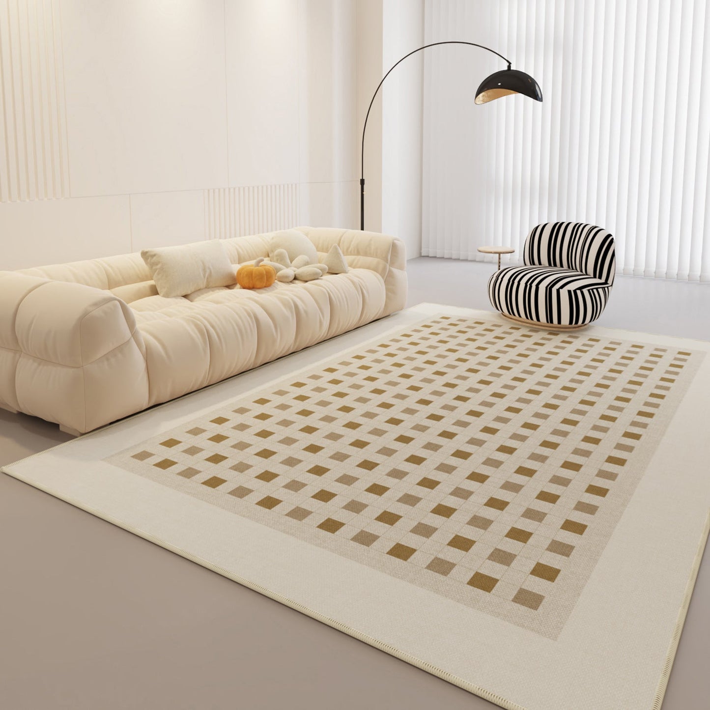 High-End Cream Rug – French-Inspired Luxury Carpet for Living Room