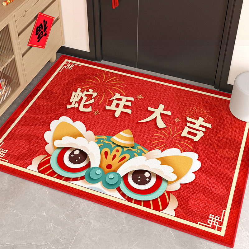 The Snake Red Entryway Doormat – Festive Durable Welcome Mat