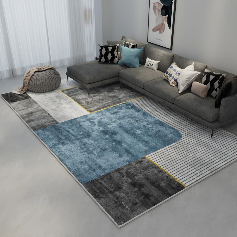 Nordic Luxury Gray Rug – Anti-Slip & Customizable Carpet