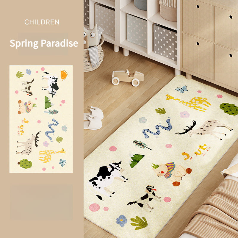 Cartoon Bedside Rug – Soft & Thick Kids' Room Carpet