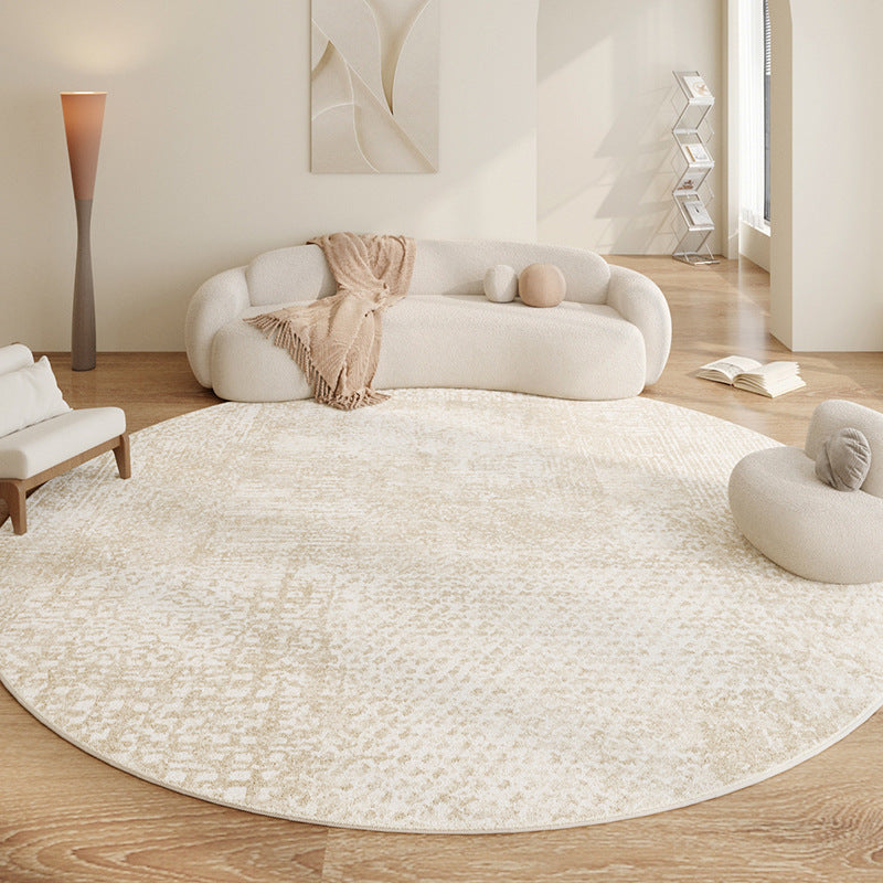 Round Faux Cashmere Rug – Soft, Non-Slip Carpet for Living Room, Office & Bedroom