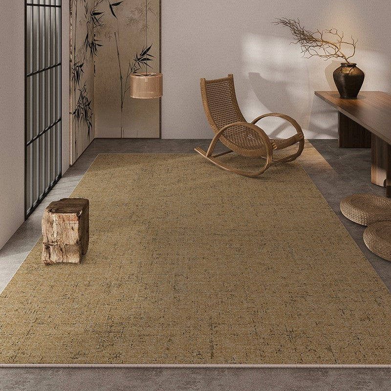 Solid Color Rug – Minimalist Japanese Wabi-Sabi Style for Living Room & Bedroom