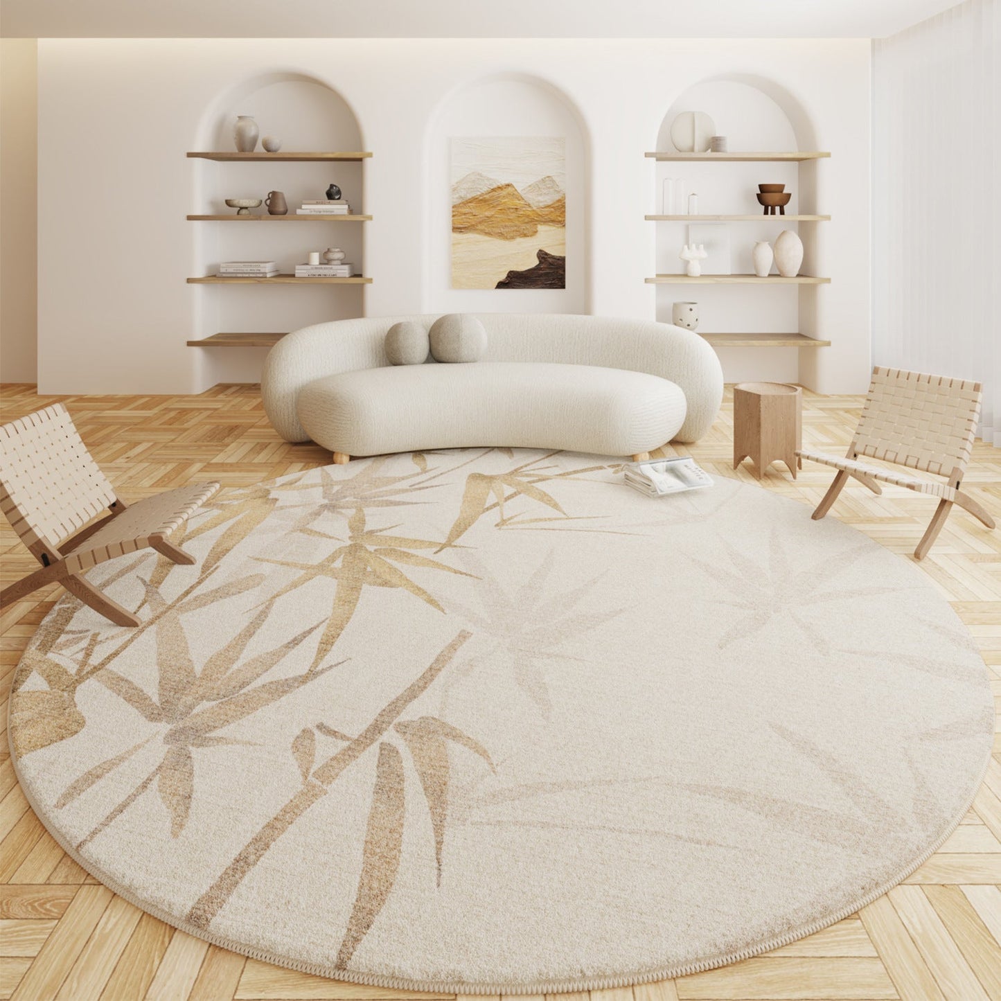 Eastern Wabi-Sabi round Carpet-Hot Cashmere Rug