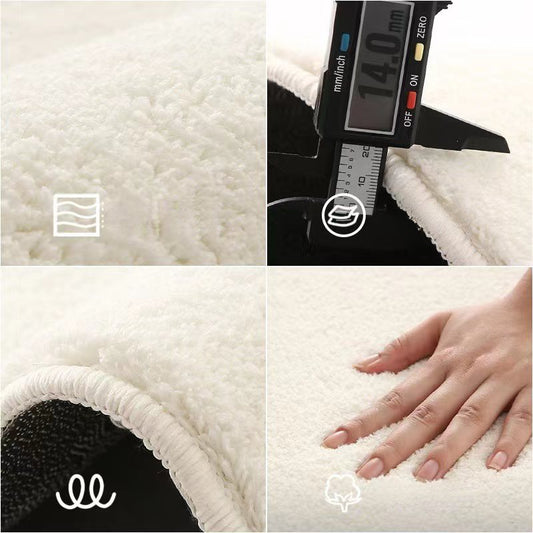 Custom Faux Cashmere Round Rug – Soft, Anti-Slip