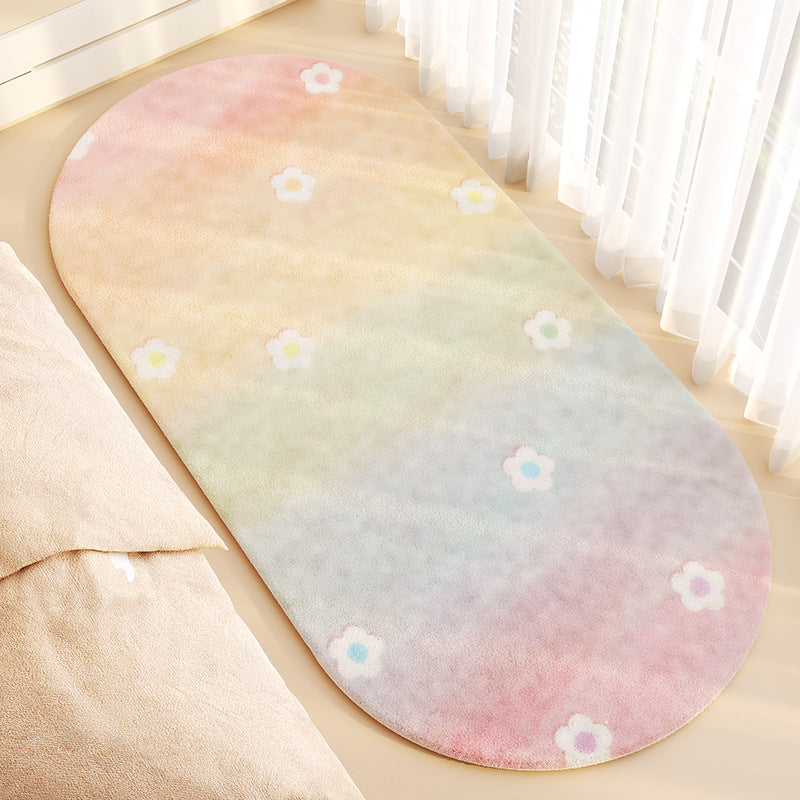 Cartoon Plush Bedside Rug – Soft & Non-Slip Kids’ Room Carpet