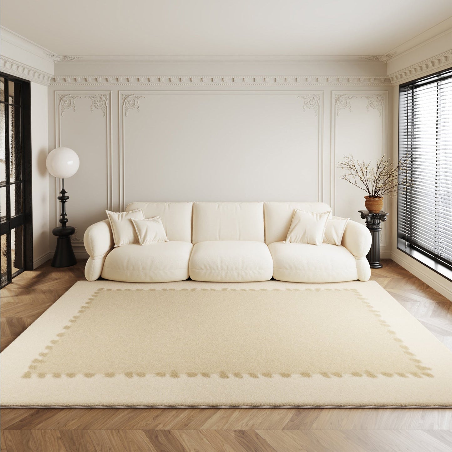 French-Style Cream Carpet – Soft Faux Cashmere Rug 2025