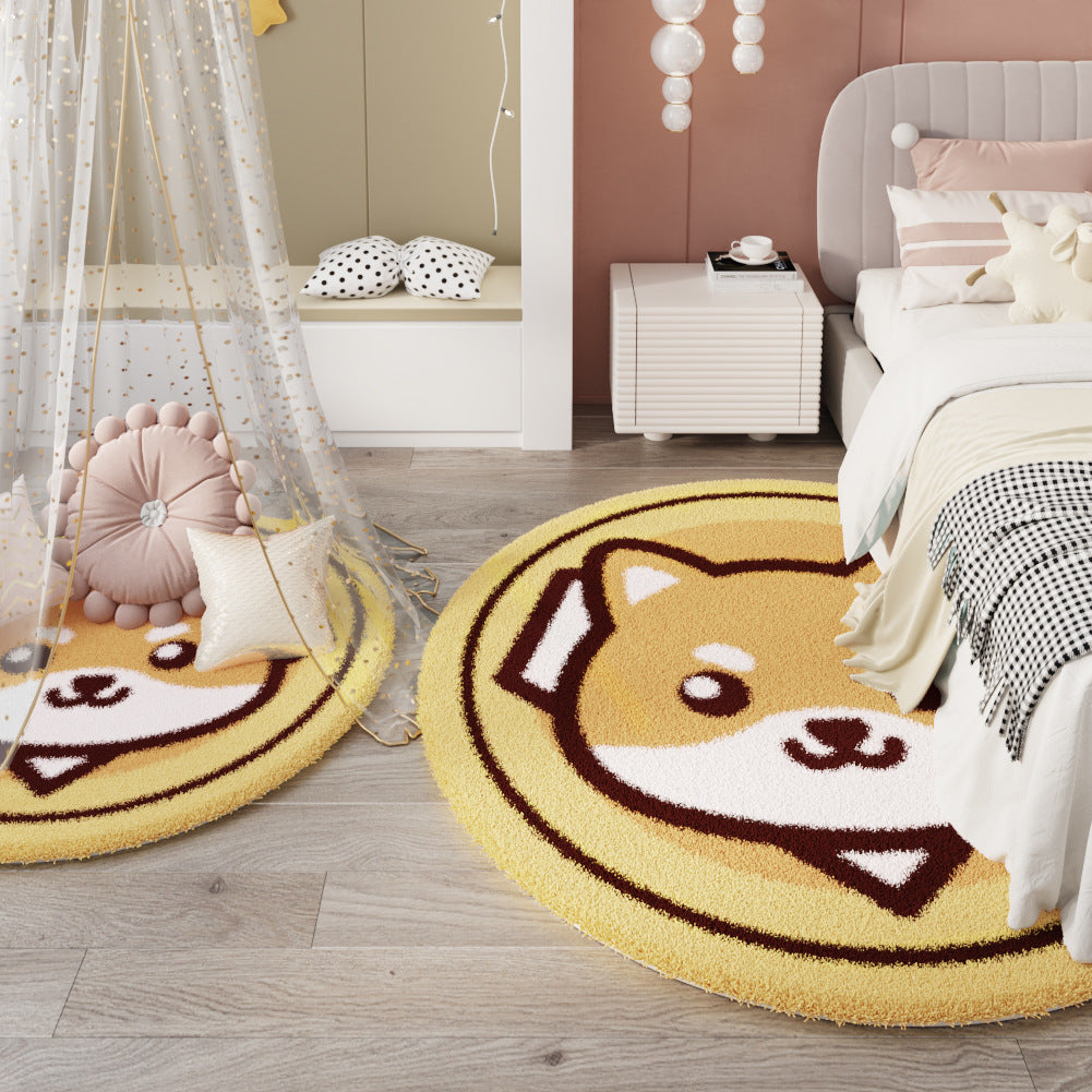 Cartoon Round Area Rug – Living Room, Study, Kids, Nordic Minimalist, Bedside Carpet