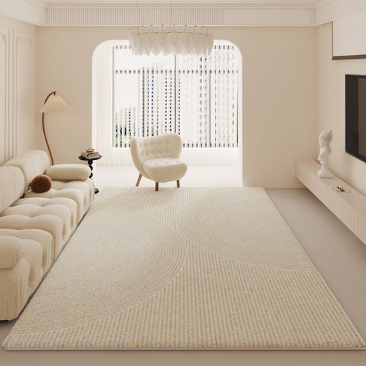 2025 Cream Shag Rug – Modern, Plush, Full Coverage