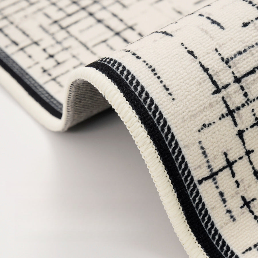 2025 Chanel-Style Rug – Waterproof, Plush, Black & White
