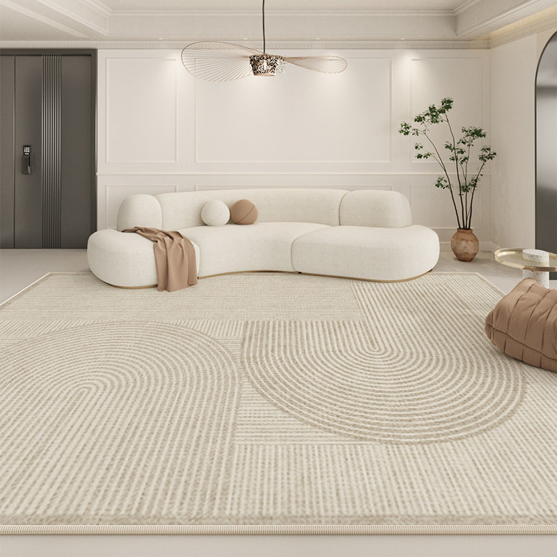 Minimalist Cream Plush Carpet – Waterproof & Anti-Stain