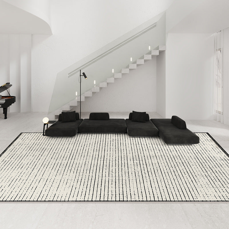 2025 Chanel-Style Rug – Waterproof, Plush, Black & White